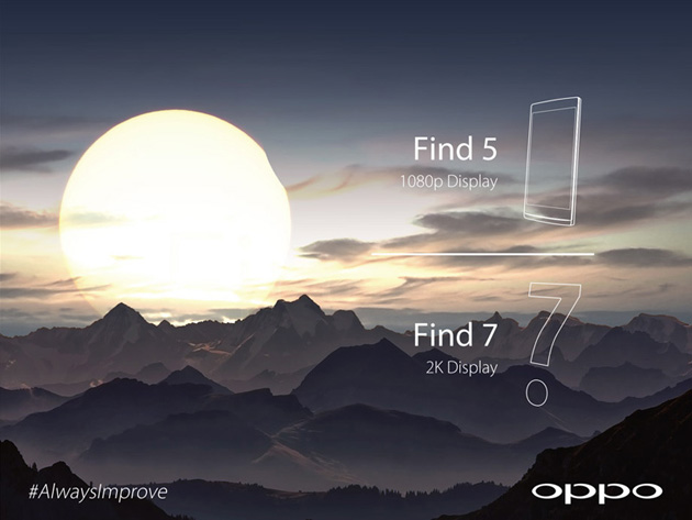 Oppo bekräftar att Find 7 får 2560 x 1440 pixlar