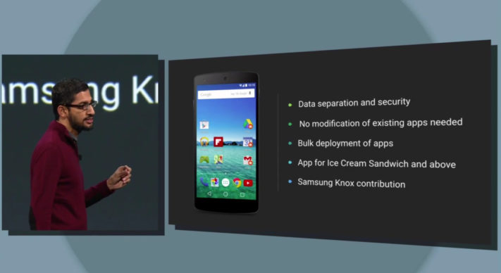 Delar av säkerhetslösningen Samsung Knox kommer integreras i Android