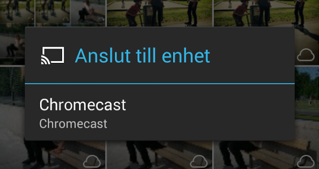 Tips: Skicka innehåll från fotoappen till Chromecast