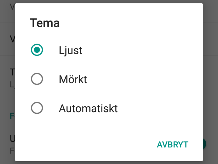 Android M erbjuder ett mörkt tema