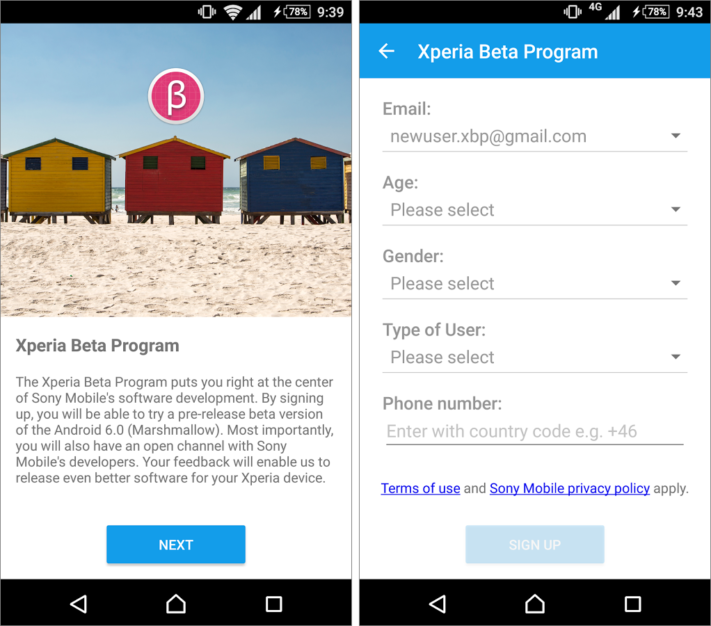 Sony startar betaprogram: Marshmallow för Xperia