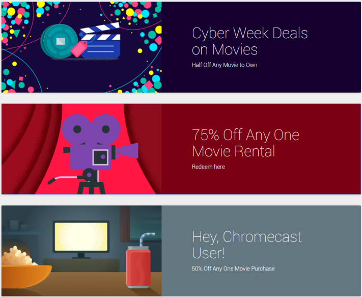 Black Friday-rea på filmer i Google Play