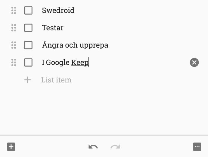 Google Keep får funktion för att ångra och upprepa inmatning