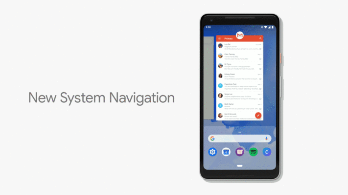 De klassiska virtuella navigationsknapparna saknas i Google Pixel 3