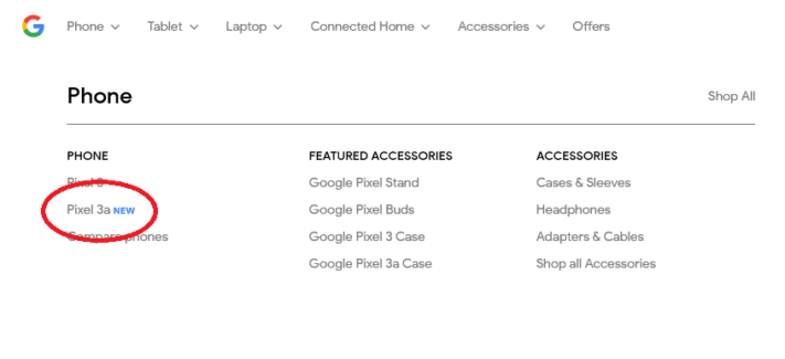 Länk till Pixel 3a dyker upp i Googles butik, lanseras inom kort?