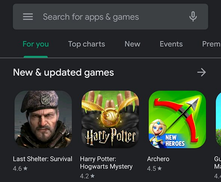 Nu är mörka temat på gång för Play Store