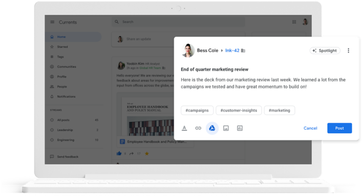 Google Plus-ersättaren Currents blir snart tillgänglig för G Suite-användare