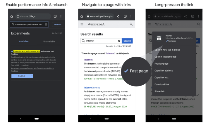 Chrome 85 kommer ge etikett till snabba hemsidor