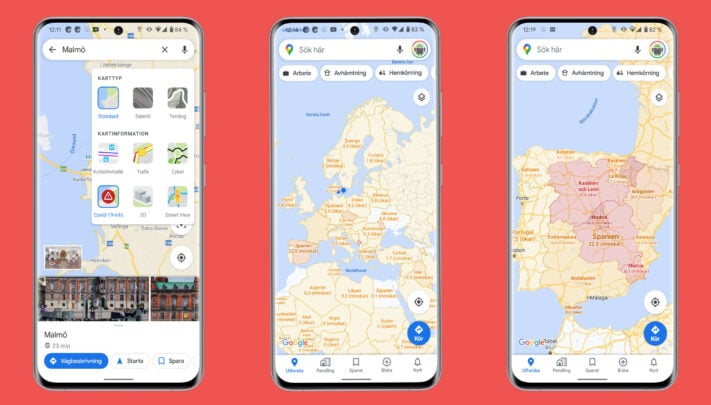 Covid-19-lagret i Google Maps nu tillgängligt för flertalet användare