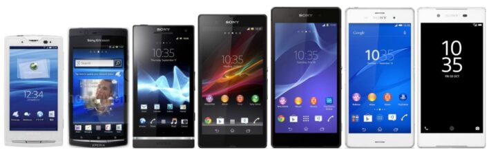 Sonys smartphonedesign från 2010 fram till idag